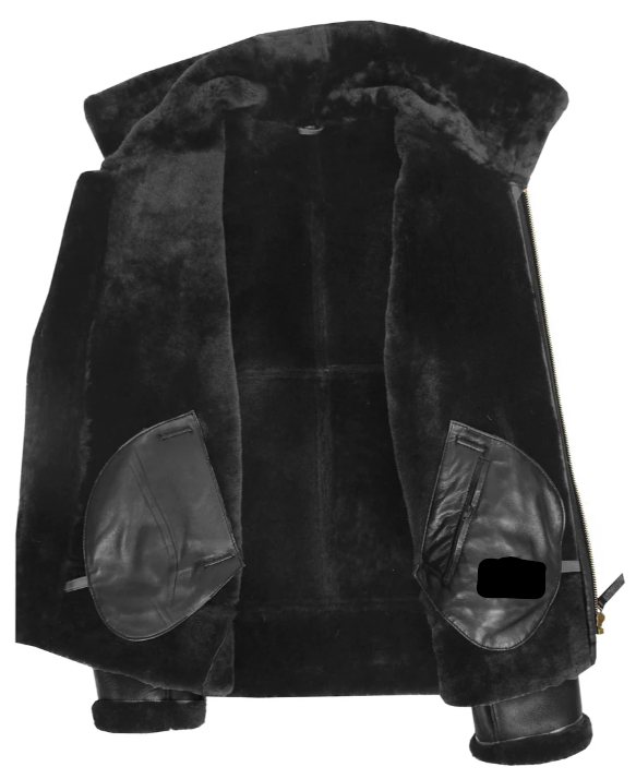 Men's Classic B3 Original Sheepskin Jacket Black -- Al-Fateh-Leather Garments thumbnail 3
