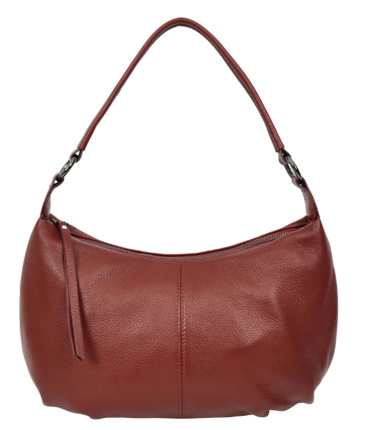 Womens Real Leather Shoulder Bag 2-in-1 Cross Body Casual Style Hobo Callie Red
