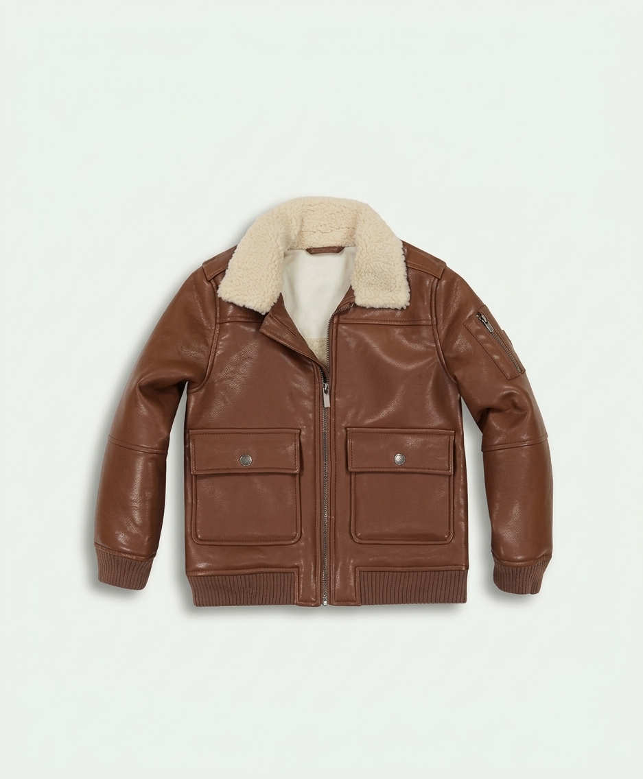 Boy Kids Brown Jacket front pockets