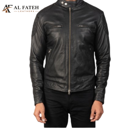 Men's Black Jacket 4 pockets -- Al-Fateh-Leather Garments