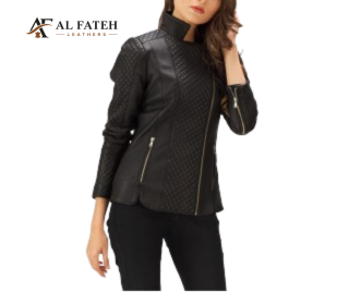 Black Stylish Jacket Sleeves Zip Style -- Al-fateh-leather Garments