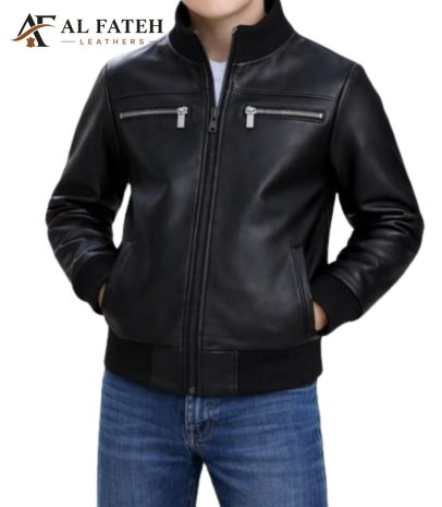 Boy Kids Black 4 pocket Style -- Al-fateh-Leather Garments