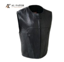 No pocket style black vest mens-- Al-Fateh Leather Garments