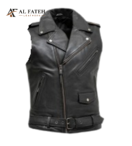 Stylish collar black women's vest