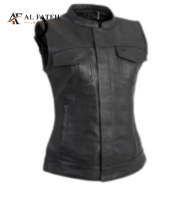 Womens tan multi pocket vest