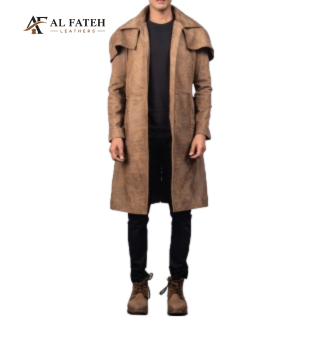 Light brown mens long coat