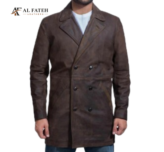 Tan Multi button Style mens long coat