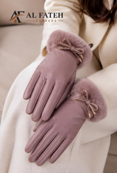 Pink womens gloves