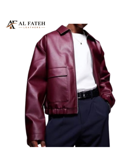 Maroon Large Pockets Mens Jacket
