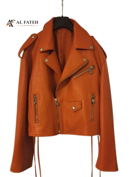 Dark Orange Stylish Collar jacket for women