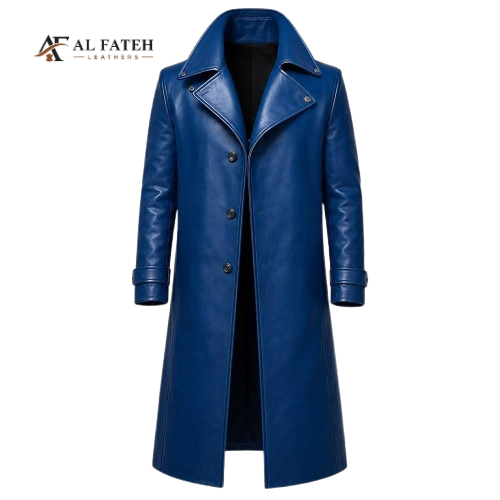 Royal Blue Men Long Coat